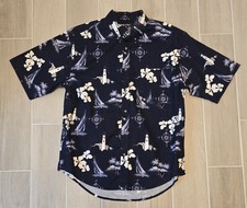 Puritan Men's Short Sleeve Nautical Print Button-Down Shirt