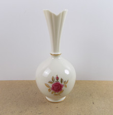 Lenox Ivory China Embossed Rose Trumpet Vase with Scalloped Rim — listing 2