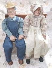 William Wallace Jr. Grandma & Grandpa Porcelain Dolls Pair