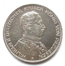 German Empire Prussia 3 Mark Silver Coin, Wilhelm II in Uniform, 1914 A (Berlin Mint) — listing 2