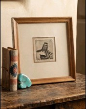 Signed & Numbered Limited Edition Native American Art Print - Two Mounted Warriors with Crescent Moon Landscape Yes - I can read the full name — listing 2
