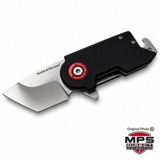 Smith & Wesson Framelock Folding Pocket Knife with Partially Serrated Drop-Point Blade, listing 3