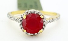 Men's 10K Gold Synthetic Ruby Emerald-Cut Ring (Band Cut) — listing 3