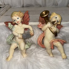 Italian Winged Cherub Wall Plaque with Floral Garland — listing 6