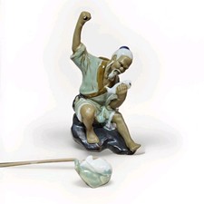 Chinese Shiwan (Shekwan) Mudman Figure of a Seated Fisherman — listing 5