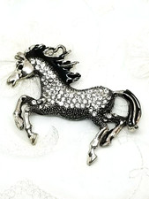 Gold-Tone Rhinestone Pave Horse Circle Pendant — listing 4