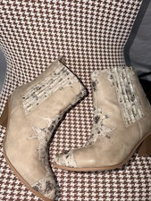 Black Snakeskin-Embossed Leather Western Ankle Booties with Metal Toe Cap and Side V-Cut — listing 4