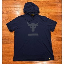 Under Armour Project Rock Black Hooded Sweatshirt Jacket, Men's Size M