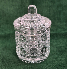 Federal Glass Windsor Pattern Covered Sugar Bowl / Jam Jar with Lid — listing 2