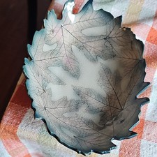 Vintage Orange Glazed Ceramic Leaf-Shaped Bowl — listing 5
