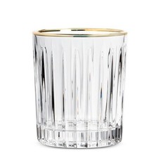 Set of 3 Clear Glass Demitasse/Tea Cup Saucers with Gold and Plain Rims — listing 2