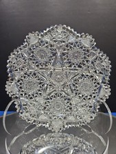 American Brilliant Period Cut Glass Bowl, 8" Diameter x 4" High, Clear Crystal with Hobstar, Fan and Cross-Hatch Motif — listing 6