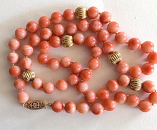 Vintage Natural Angel Skin Coral Branch Chip Necklace with Barrel Clasp — listing 3
