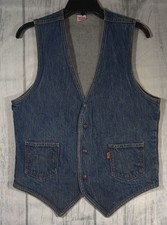 Vintage Levi's Blue Denim Western Vest — listing 3