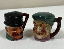 Pair of Miniature Toby / Character Jug Salt and Pepper Shakers, Elderly Man and Woman Faces Other maker's mark, listing 6