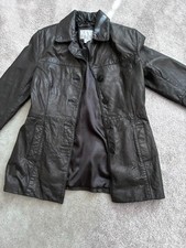 Nine West Black Leather Button-Front Jacket, Women's Petite, Y2K Style