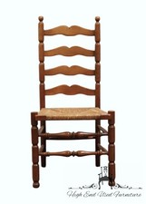 Vintage Maple Ladder-Back Side Chair with Floral Upholstered Slip Seat — listing 6