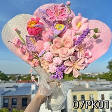 Handmade Crochet Flower Bouquet with Lilies, Tulips & Carnations in Red 'Love' Wrap — listing 5
