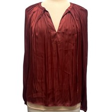 T Tahari Woman Satin Button-Front Shirt, Perfect Camel, Size 2X (NWT)
