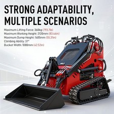 Compact Stand-On Mini Skid Steer Track Loader with Bucket Attachment