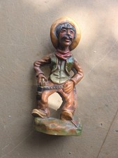 Vintage Chalkware Caricature Figurines of Bowler-Hatted Gentlemen, Set of 3