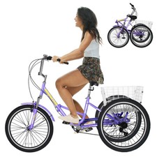 MOONCOOL Adult Tricycle 7-Speed Trike Cruiser with Rear Basket, 20" Tires — listing 5