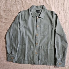 Carhartt-Style Green Canvas Chore Jacket with Corduroy Collar — listing 5