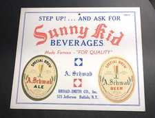 Vintage 1955 Iroquois Beer and Ale 11 Inch Cardboard Advertising Sign / Oversized Coaster, Buffalo NY — listing 2