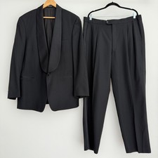 Black Double-Breasted Shawl Collar Tuxedo Dinner Jacket with Satin Lapels — listing 5