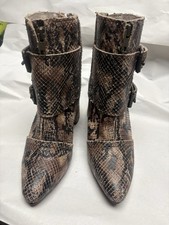 Freebird by Steven "Joey" White Snake Embossed Leather Ankle Boots, Size 8 — listing 4