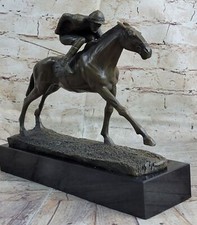 Bronze Jockey on Horse Sculpture on Marble Base (after Isidore Bonheur) — listing 5