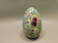 Carved Stone Decorative Eggs, Set of 2 (Cream Onyx/Alabaster & Red-Brown Marble)