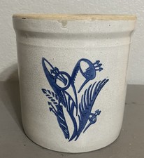 Western Stoneware Monmouth Pottery 8-inch Art Nouveau Blue Vase — listing 3