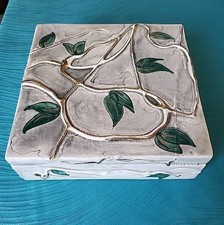Hand-Painted Studio Art Pottery Goblet with Gold Overlay, Signed Laguna Beach California — listing 2