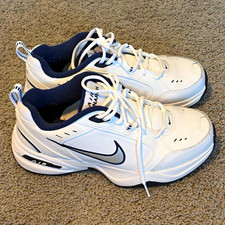Nike Air Monarch IV Men's Cross Training Shoe, White/Metallic Silver/Midnight Navy, Size 10.5 — listing 4