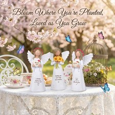 Resin Guardian Angel with Cherub on Clouds Figurine — listing 3