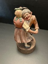 Antique Folk Art Wooden Dancing Man Toy with Top Hat, 20cm Figure on 30cm Stick — listing 6