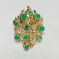 brutalist emerald 14k Brutalist 14k Gold Rough Emerald Ring — listing 5