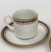 Vintage Porcelain Demitasse Coffee Set with Cobalt Blue and Gold Gilt Trim — listing 3