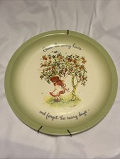 Vintage Holly Hobbie Collector Plate "Good Friends Are Sunshine on a Rainy Day" - Girl in Yellow Raincoat with Umbrella and Cat — listing 2