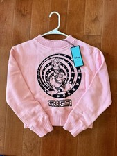 "Disney x Gucci" Interlocking GG Logo Sweatshirt with GG Monogram Sleeves, Burgundy — listing 4