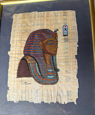 Egyptian Hand-Painted Papyrus - Queen Nefertari with Goddess Isis (or Hathor) — listing 6