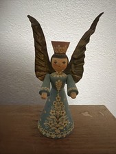 Vintage German Porcelain Angel Candle Holder Figurine with Accordion, Seated — listing 2