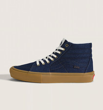 Vans Sk8-Hi Blue Suede High-Top Sneakers with 'Leave It Better Than You Found It' Sidewall — listing 2