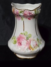 Victorian-Style Hand-Painted Porcelain Ewer Pitcher with Floral Decoration and Gilt Accents — listing 3