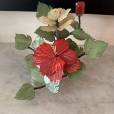 Vintage Chinese Carved Hardstone Flowering Tree in Cloisonné Enamel Jardinière — listing 5