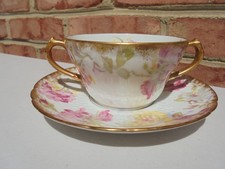 Antique Gold-Encrusted Porcelain Creamer and Saucer, Silesia & Limoges France — listing 6