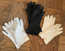Vintage Ivory Kid Leather Gloves with Cutwork Floral Embroidery, Gauntlet Style — listing 5