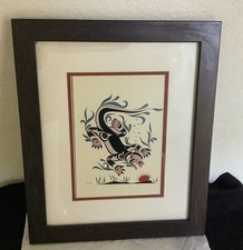 Mark Henderson Kwakiutl Native Art Cards Framed Triptych (incl. Thunderbird Capturing Killer Whale)