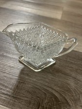Indiana Glass Tiara Sandwich Pattern Diamond-Shaped Pressed Glass Gravy Boat — listing 5